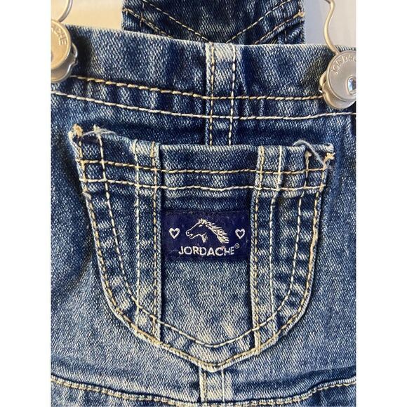 Jordache denim 2t overalls dress blue dots frillys - Picture 2 of 5